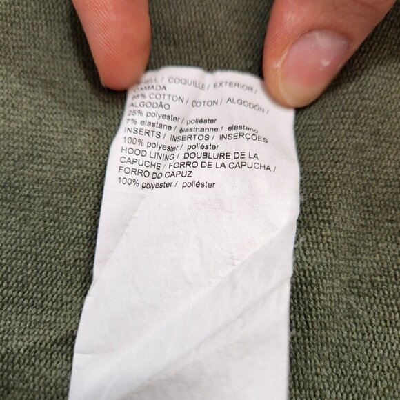 Puma Hooded Full Zip Sweatshirt Mens Size Medium Olive Green Black Stripe Logo - Picture 8 of 9